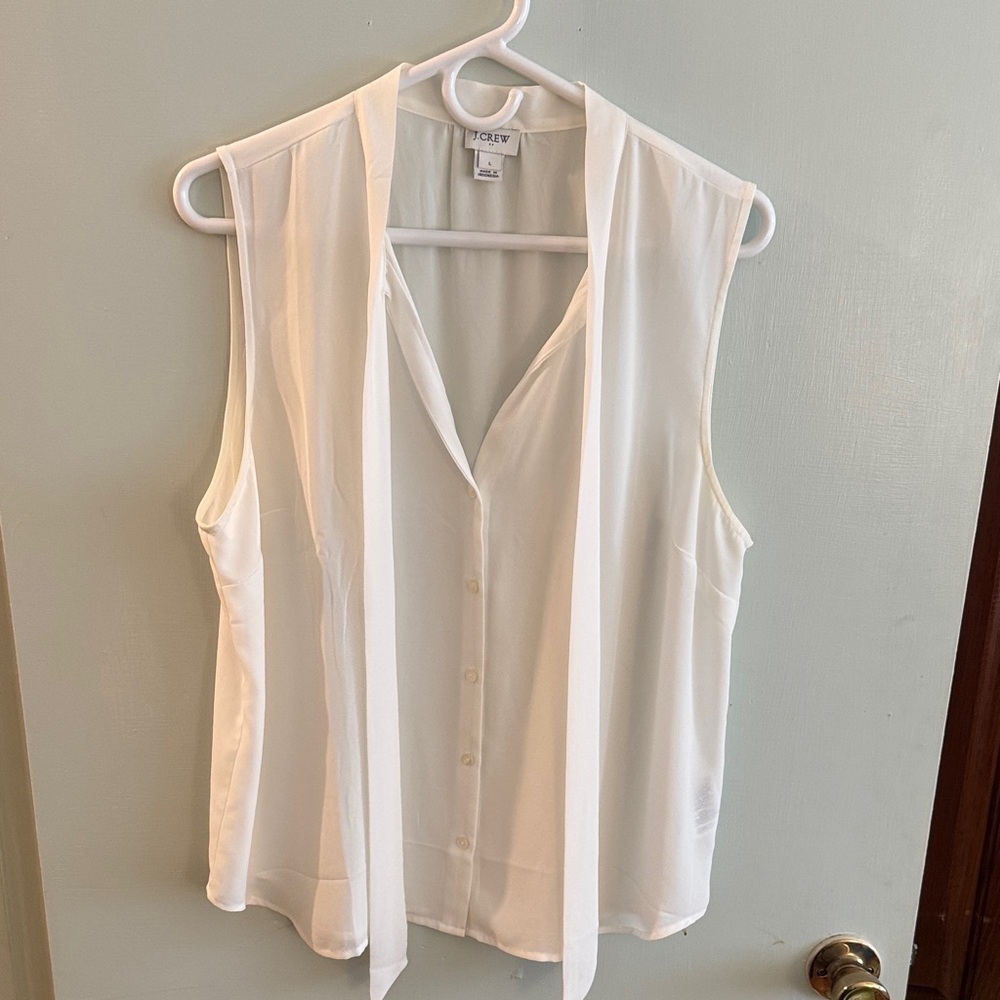 J. Crew Ivory Sleeveless Blouse